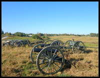Union artillery park overlooking the Bottom farmhouse at the battle of Perryville, Kentucky reenactment, 2016