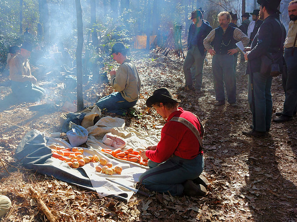 Supper Preparation in the Union Camp, Bentonville, NC  2015  Civil War Reenactment