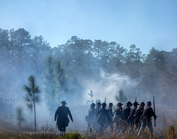Battle Smoke, Civil War Reenactment at Olustee, FL 2023