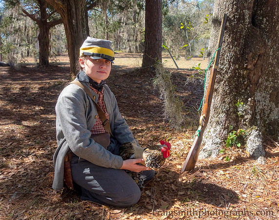 Confederate Forager with Chicken,  Civil War Reenactment at Olustee, FL 2023