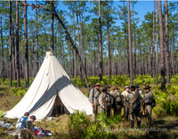 Confederates With Sibley Tent, Civil War Reenactment at Olustee, FL 2023