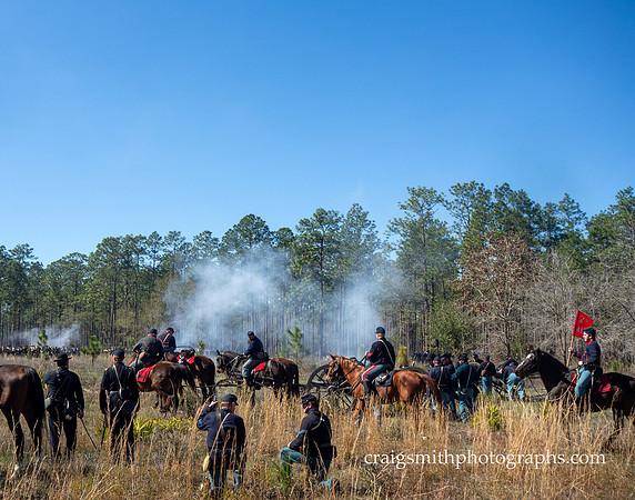 Union Battery on the Move, Civil War Reenactment at Olustee, FL 2023