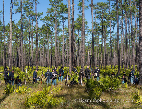 Union Troops take a Breather, Civil War Reenactment at Olustee, FL 2023