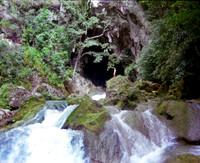 Blue Creek Cavern and Waterfall, Belize 1988