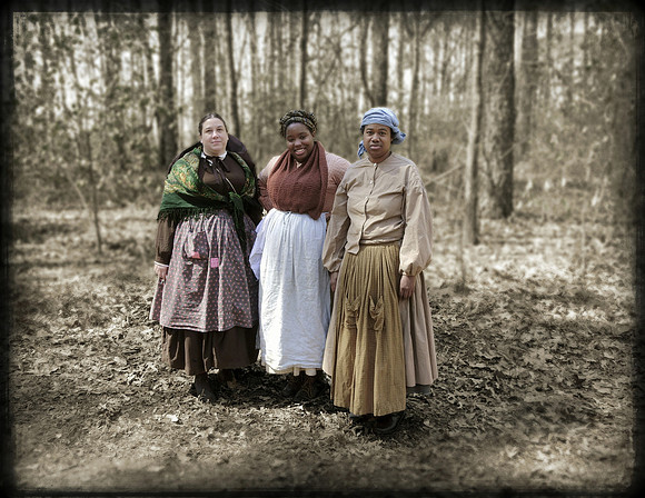 In the Forest, Three Women II, Bentonville, NC  2015  Civil War Reenactment