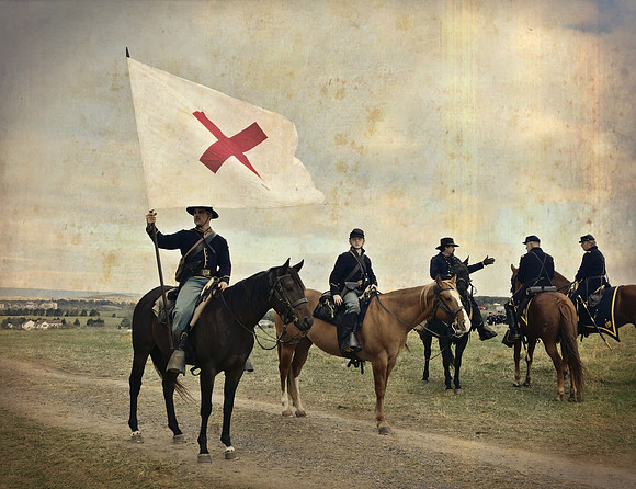 Flag Bearer, Cedar Creek, VA  2014  Civil War Reenactment