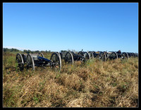 Union artillery overlooking the Bottom farmhouse before the battle of Perryville, Kentucky reenactment, 2016