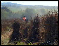 Union infantry of Lytle's Brigade fall back to Bottoms barn at the battle of Perryville, Kentucky reenactment, 2016